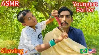 ASMR Youngest barber 💈 in the world Faster Shave 🪒 