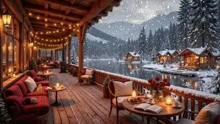 Peaceful January Winter Morning at a Cozy Coffee Shop ☕ Soft Jazz Background Music to Study