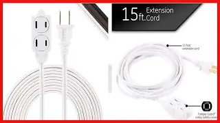 Great product -  GE 3-Outlet Power Strip, 15 ft Extension Cord, 2 Prong, 16 Gauge, Twist-to-Close Sa