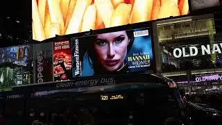 LED billboard and wheatpasting takeover for Womens Fitness NYC