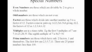 Special numbers