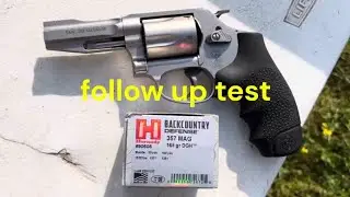 Hornady Back Country Defense 165 gr 357 Magnum Ballistic Gel Test from a S&W J-frame