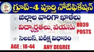TSPSC Group 4 Notification 2022 District wise Vacancy, Eligibility, Syllabus