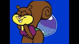 Sandy Cheeks Farting a Big Soap Bubble