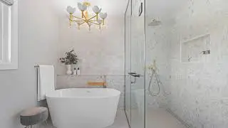 Botanical Luxe Ensuite Bathroom Interior Design Project