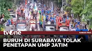 Aksi Unjuk Rasa Buruh di Surabaya, Tuntut UMP Jatim Tahun 2026 Direvisi | Kabar Pagi