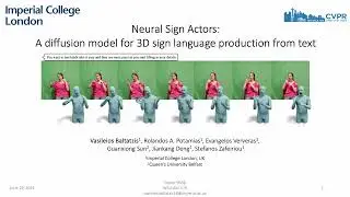 Neural Sign Actors: A diffusion model for 3D sign language production from text, CVPR 2024