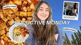 PRODUCTIVE VLOG | Morning Routine, Cooking, Workout, Organization (a productive Monday)