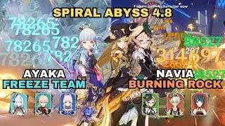 NEW Spiral Abyss 4.8 Navia Burning Rock and Ayaka Freeze | Genshin Impact