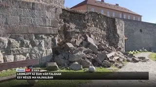 Hajnalban leomlott az egri várfal egy része