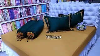 Sprei karet pilihan utama para bunda motif polos mecing