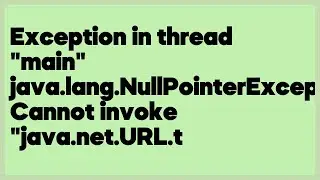 Exception in thread 