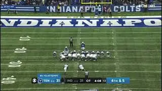 Randy Bullock drills a game-winning field goal to beat the Colts in OT