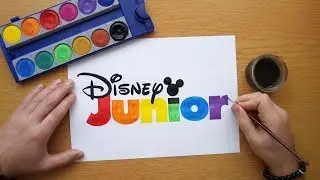 colorful Disney Junior logo - painting