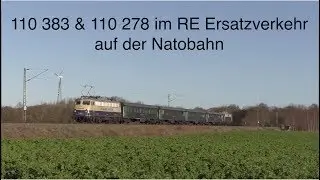 110 383 & 110 278 im RE-Ersatzverkehr auf der Natobahn
