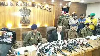 DGP J&K along with IGP Jammu Zone address a Press Conference at Conference Hall ,DPL Jammu