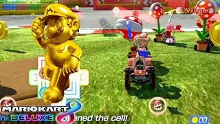 Mario Kart 8 Renegade Roundup as Gold Mario and Pink Gold Peach (Saved by Boomerangs!!)