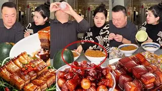 自私老公想独吞红烧肉，那就别怪我一口都不给你留，看到自己的面傻眼了吧！
