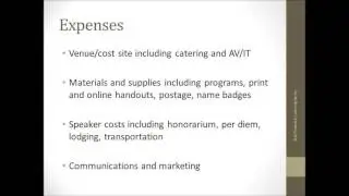 Budget Planning for Pre-Conference or Other One-time Events