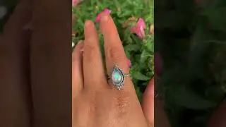 Rose Cut Clear Quartz & Aurora Opal Ring