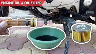 Bajaj V15 engine oil and oil filter replacement