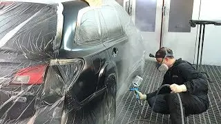 Painting car | High Gloss Clear coat Cromax CC6500 | Blending clear | Black Mirror resulst | Iwata