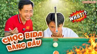 Thử Th&aacute;ch Chọc Bida Bằng Đầu V&agrave; C&aacute;i Kết Kh&oacute; Ngờ! | Phước Lầy
