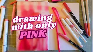 Drawing Using Only PINK Art Supplies 🩷