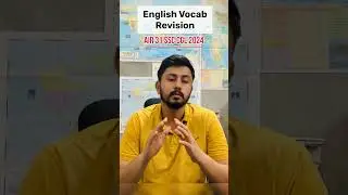English Vocab Revision Strategy!! By Rohit Kumar AIR 31 SSC CGL 2024 #ssc #ssccgl #sscchsl #ssccpo