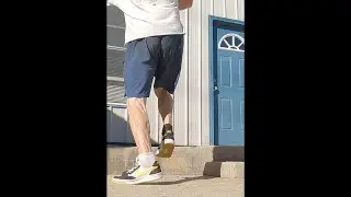 Extreme Footbag Athlete performs Tricks on a Step