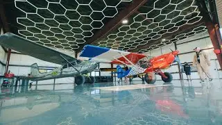 Making My Hangar Floor SHINE! With a few surprise guests.