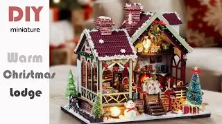 Warm Christmas Lodge l 웜 크리스마스 로지 l DIY Miniature Dollhouse Kit l 미니어처 miniature 쉽게 만들기 l Event 🎁
