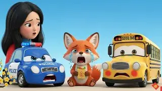 Blue Police Car & Yellow Bus: The Hungry Fox’s Tet Lesson | Rescue Cars Fun