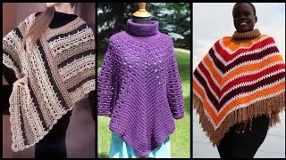 2024 Crochet Hand Knitted Ponchu Designs/Crochet Ponchu Capshawls designs for womens