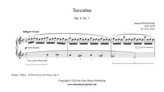 Maykapar : Toccatina Op. 8, No. 1