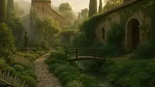 Sacred Dreamscape | Nun&rsquo;s Prayer Garden | Monastic Bells, Stream, Chanting | 30 minute Loop