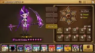 Sell Summoners War game account Dark Hell Lady, Craka