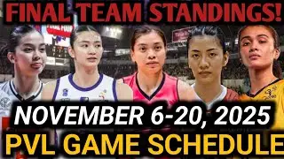 PVL GAME SCHEDULE NOVEMBER 6-20, 2025 | PVL REIGNFORCE CONFERENCE 2025 #pvlschedule #pvlgameschedule