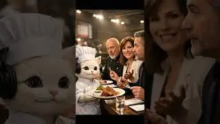 Little Cat took part in cooking Competition #ai #cat #fyp #viral #animation #cooking #shorts