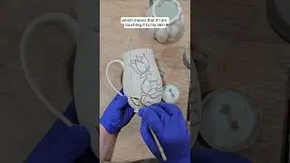 some final decorating steps #NowWhatPotteryWorks #Pottery #Cobalt #Art #Ceramics #PotteryProcess