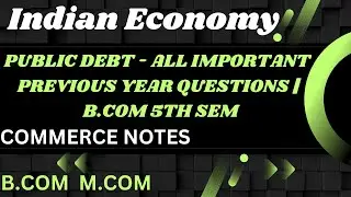 Public Debt all Important Previous Year Questions | Indian Economy | BCom 5th Semester | PU