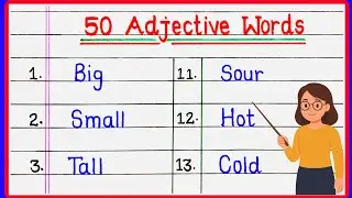 Top 50 Adjective Words in English | Common Adjectives List | English Grammar Vocabulary