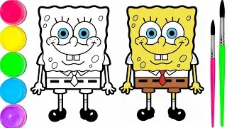 SpongeBob Coloring Fun 🎨 | Learn Colors with SpongeBob | Easy Painting for Kids