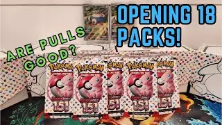 Opening 18 Packs! Of Pokemon 151 (half a booster box)