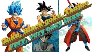 Very easy to draw, Goku, Whis , Grand priest,Tanjiro, #broly #dragonball #xeno goku #art #viral