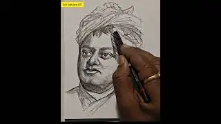 Swami Vivekanand portrait drawing with Andrew Loomis method