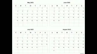 📅 May&ndash;August 2025 Calendar ✨ | Plan Your Summer Right!