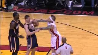 Birdman and Hansbrough fight