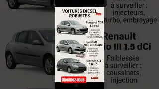 TOP 3 voitures diesel fran&ccedil;aises robustes &agrave; petit prix 🚗💨