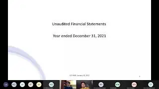 Treasurer's report at ICC Annual General Meeting January 2022